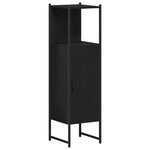 vidaXL Ensemble de mobilier de salle de bain 4 pièces Chêne Noir Bois d'ingénierie