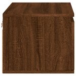vidaXL Tables de chevet murales avec lumières LED 2 Pièces chêne marron