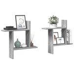 vidaXL Étagères murales 2Pièces sonoma gris 50x12x50 cm bois d'ingénierie
