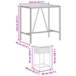 vidaXL Ensemble de bar de jardin 7 Pièces avec coussins noir poly rotin
