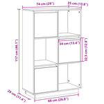 vidaXL Buffet Noir 74x35x117 cm Bois massif de pin