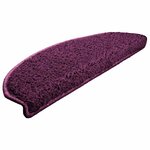 vidaXL Tapis d'escalier 10 pièces 65 x 21 x 4 cm Violet Demi-rond Grand