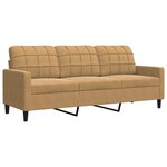 vidaXL Ensemble de canapés 2 Pièces avec coussins Marron Velours