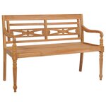 vidaXL Banc Batavia avec coussin beige 120 cm Bois de teck massif