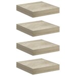 vidaXL Étagères murales flottantes 4 Pièces chêne 23x23 5x3 8 cm MDF
