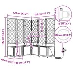 vidaXL Pots de jardin Gris clair 120 x 120 x 142 cm Acier