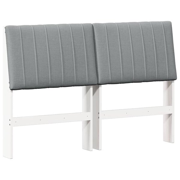 vidaXL Tête de lit capitonnée Gris clair 140 cm Pin massif