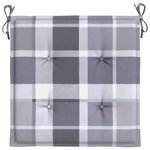 vidaXL Coussins de chaise de jardin lot de 6 carreaux gris 40x40x3 cm