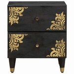 vidaXL Cabinet de chevet avec tiroir 2 Pièces Noir 40 x 33 x 46 cm