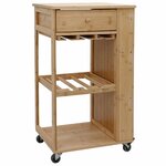 vidaXL Chariot de Cuisine avec Roues Naturel 47 5 x 36 x 83 cm Bambou
