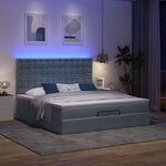 VidaXL Cadre de lit ottoman avec matelas gris foncé 180x200cm velours