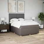 vidaXL Sommier à lattes de lit avec matelas Taupe 140x190 cm Tissu
