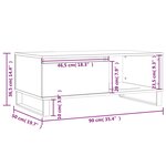 vidaXL Table basse Chêne fumé 90x50x36 5 cm Bois d'ingénierie