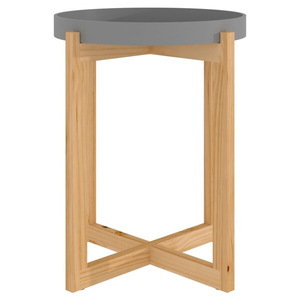 vidaXL Table basse Gris 41x41x48 5 cm Bois d'ingénierie et pin massif