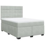 vidaXL Sommier à lattes de lit et matelas Gris clair 160x200cm Velours