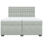 vidaXL Sommier à lattes de lit et matelas Gris clair 200x200cm Velours
