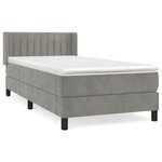 vidaXL Sommier à lattes de lit et matelas Gris clair 80x200 cm Velours