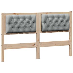 vidaXL Tête de lit Marron et gris clair 140 cm Bois massif en pin