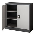 Armoire de bureau casier de bureau meuble de rangement pour salon bureau chambre atelier acier laqué 90 x 40 x 90 cm gris foncé et gris clair 03_0006323