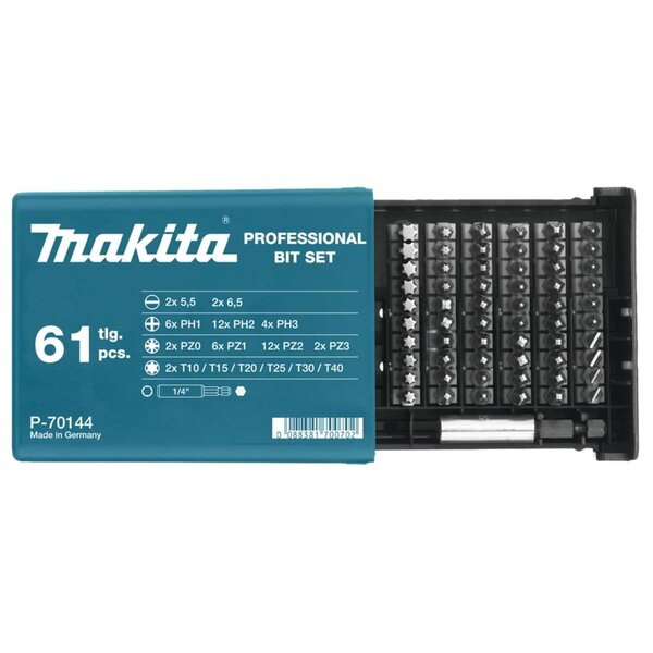 Makita ensemble d'embouts de vissage 61 pièces argenté