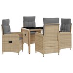 vidaXL Ensemble de repas extérieur 5 Pièces Beige et Gris clair