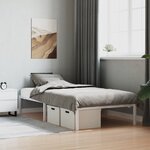 vidaXL Cadre de lit en métal sans matelas blanc 107x203 cm