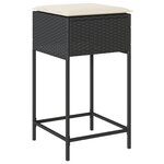 vidaXL Ensemble de bar de jardin 9 Pièces avec coussins noir poly rotin