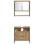 vidaXL Ensemble de mobilier de salle de bain avec porte 3 Pièces Marron