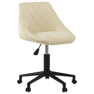 vidaXL Chaise pivotante de salle à manger Crème Velours