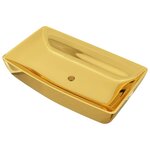 vidaXL Lavabo 71 x 38 x 13 5 cm Céramique Doré