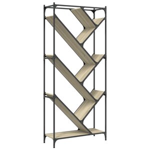 vidaXL Bibliothèque chêne sonoma 79x30x180 cm bois ingénierie et métal