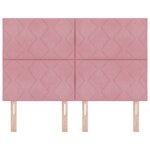 vidaXL Tête de lit Montage mural Géométrique Rose 160 cm Velours