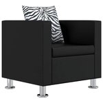 vidaXL Jeu de canapé à 2 places et à 3 places et fauteuil Noir