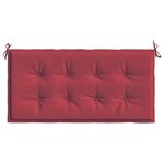 vidaXL Coussin de banc de jardin rouge bordeaux 120x50x4 cm