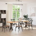 vidaXL Pieds de table à manger en forme de X  2 pièces  acier naturel  60 x (72-73) cm