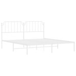 vidaXL Cadre de lit métal sans matelas et tête de lit blanc 183x213 cm