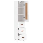 vidaXL Buffet haut Blanc brillant 34 5x34x180 cm Bois d'ingénierie