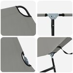 vidaXL Chaise longue pliante 2 Pièces portable en tissu Oxford gris 600D