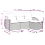 vidaXL Salon de jardin avec coussins 4 Pièces beige résine tressée