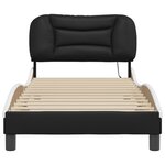 vidaXL Cadre de lit avec LED sans matelas Hvar noir et blanc 90x200 cm