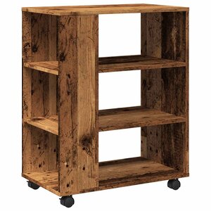 vidaXL Armoire à roulettes vieux bois 60x35x75 cm bois d'ingénierie