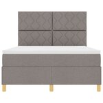 vidaXL Lit à ressorts avec matelas Taupe 140 x 190 cm tissu