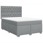 vidaXL Sommier à lattes de lit avec matelas Gris clair 140x190cm Tissu