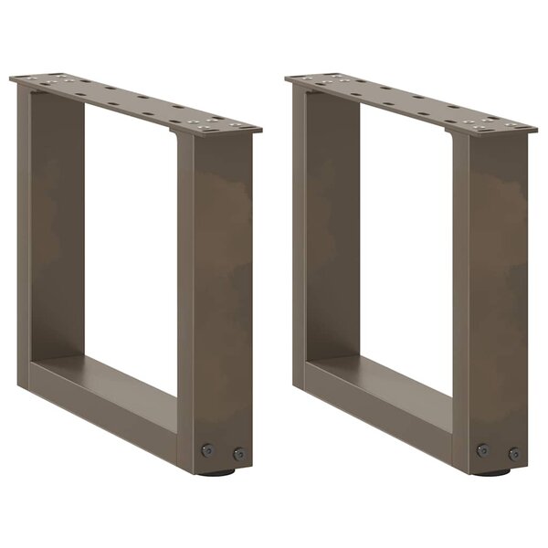vidaXL Pieds de table basse en U 2 pièces Acier naturel 30 x (30-31) cm Acier