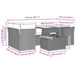 vidaXL Salon de jardin 7 Pièces avec coussins noir résine tressée