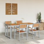 vidaXL Ensemble de salle à manger de jardin 5 pièces en bois massif d'acacia et métal