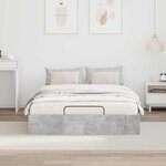 vidaXL Cadre de lit ottoman Gris béton 135 x 190 cm Bois d'ingénierie