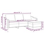 vidaXL Canapé à 3 places avec repose-pieds Jaune clair 180 cm Tissu