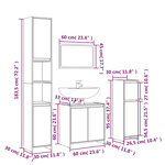 vidaXL Ensemble de meubles de salle de bain 4 Pièces Sonoma gris