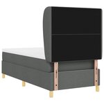 vidaXL Lit à ressorts avec matelas gris foncé 100x200 cm Tissu